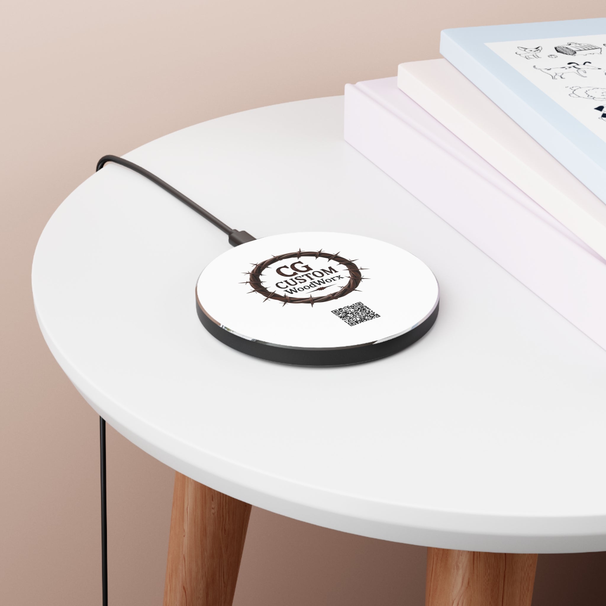 Custom Wood Wireless Charger, Fast Charging Pad, Personalized Gift, Tech Accessory, Home Office Decor, Unique Design