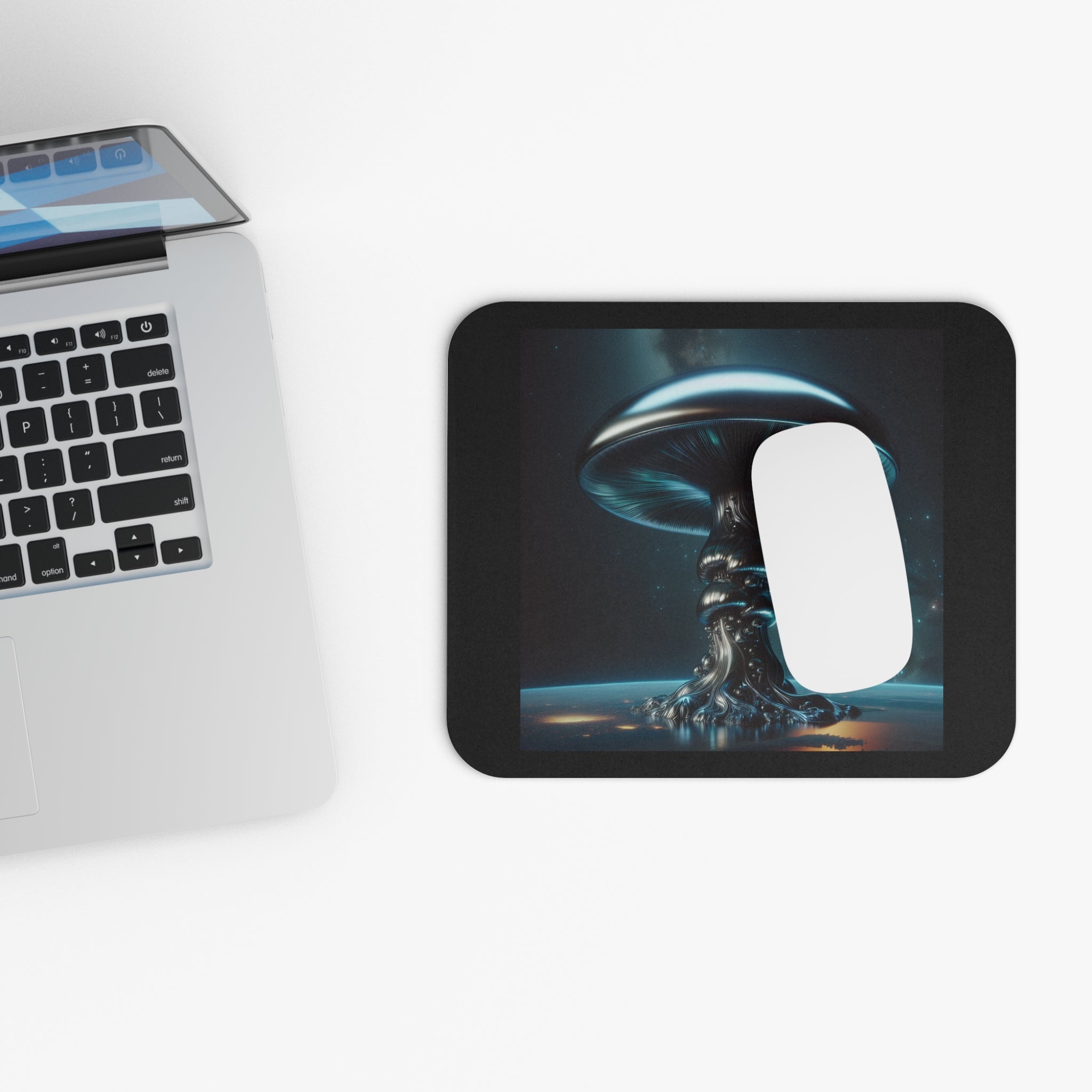 Futuristic Mushroom Cloud Mouse Pad | Space Art Decor, Gamer Gift, Office Accessory, Unique Desk Mat, Sci-Fi Theme