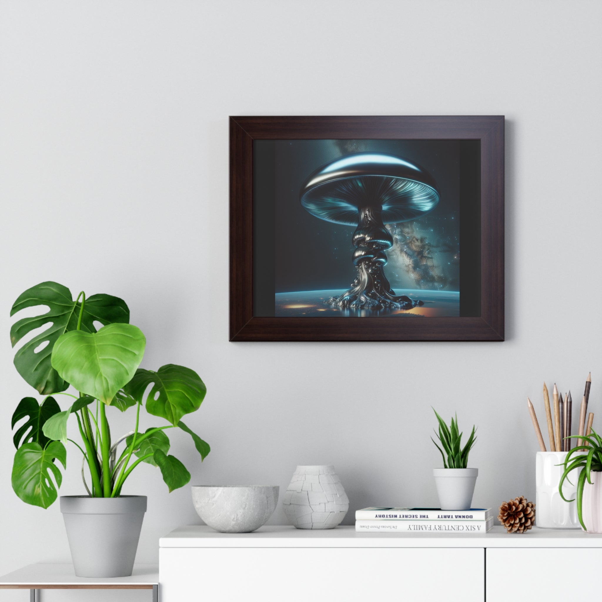 Futuristic Framed Horizontal Poster, Sci-Fi Wall Art, Modern Home Decor, Gift for Nerds, Space Themed Art, Unique Art Print