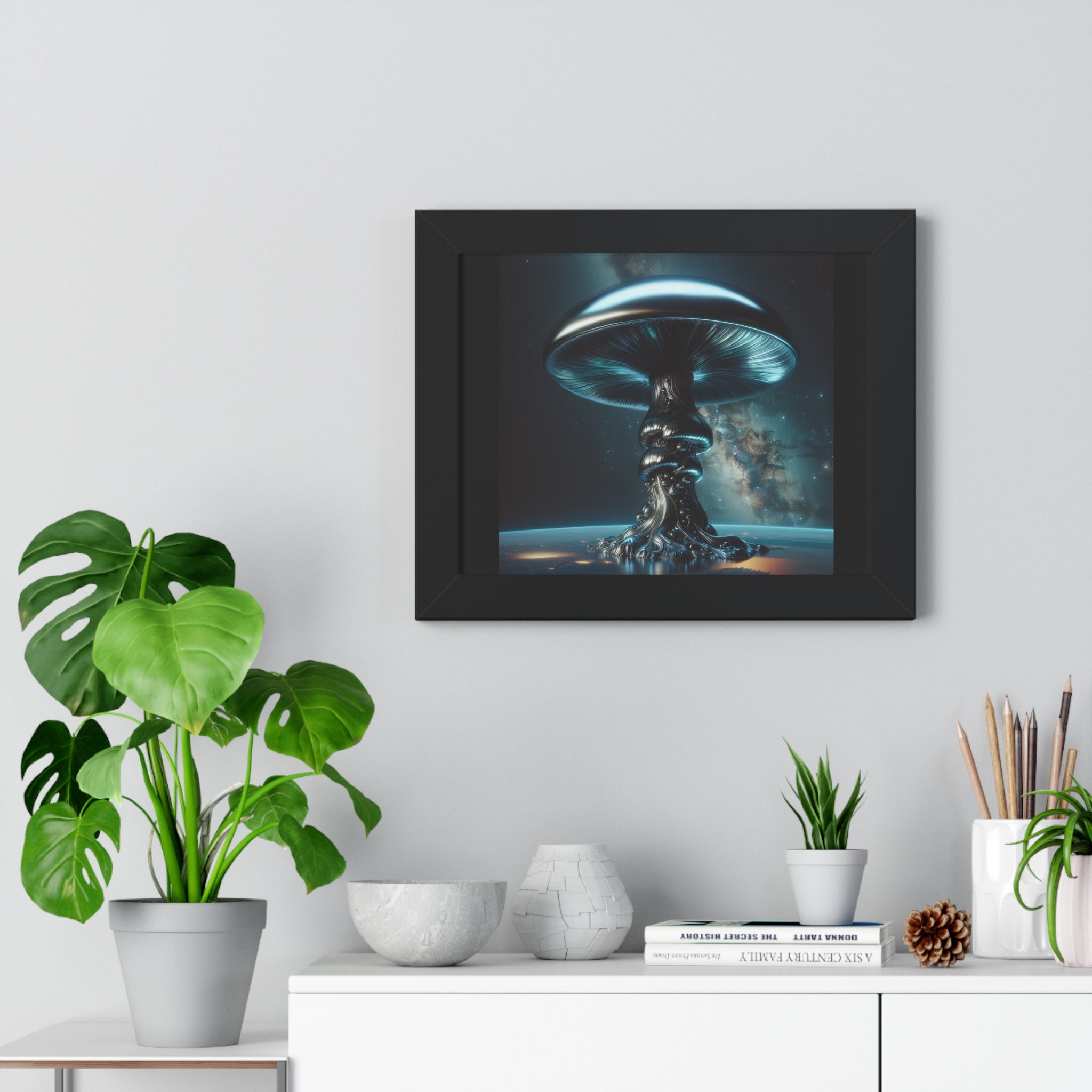 Futuristic Framed Horizontal Poster, Sci-Fi Wall Art, Modern Home Decor, Gift for Nerds, Space Themed Art, Unique Art Print